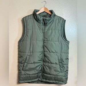 Vintage Open Trails Hiking/Hunting Green Puffer Vest Mens Large